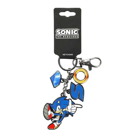 Picture of Sonic the Hedgehog Ring & Emerald Charm Keychain
