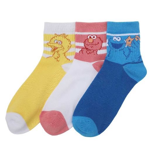 Picture of Sesame Street Women's Quarter Crew 3 Pack Socks
