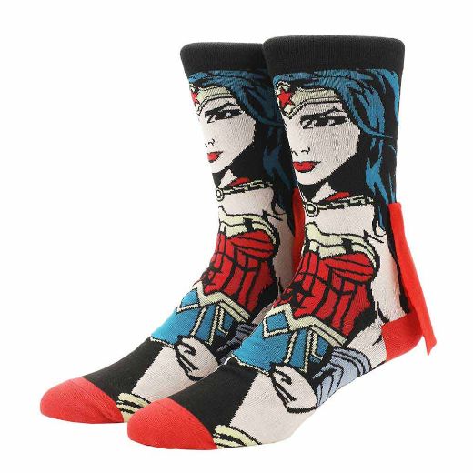 Picture of DC Comics Wonder Woman Cape Animigos 360 Character Crew Socks