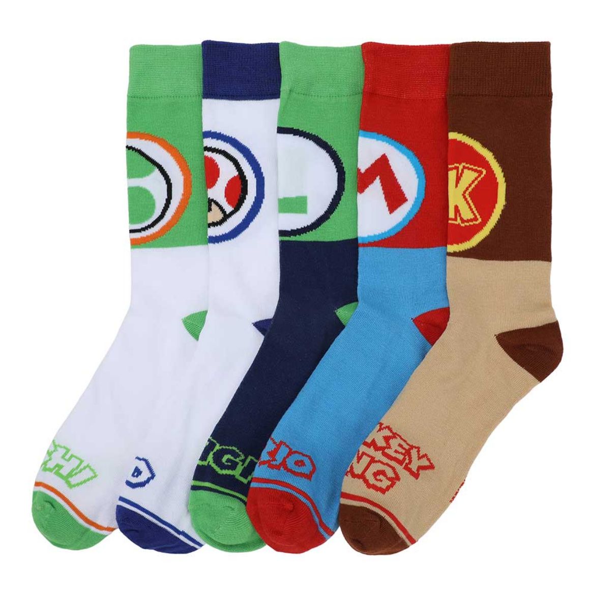 Picture of Super Mario Icons 5 Pair Crew Socks