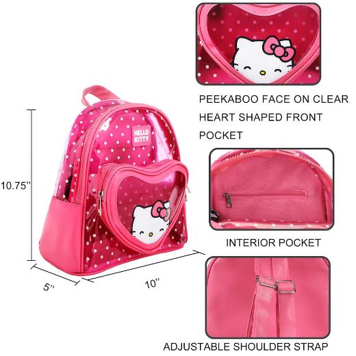 Picture of Hello Kitty Peekaboo Heart Clear Mini Backpack