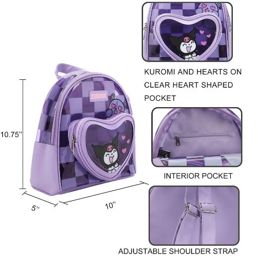 Picture of Kuromi Peekaboo Heart Clear Mini Backpack