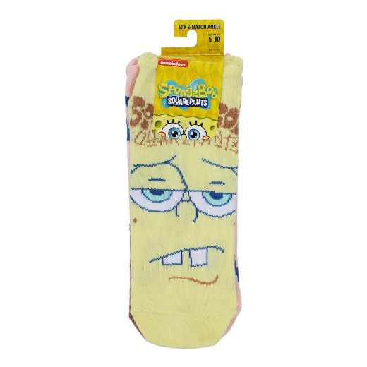 Picture of SpongeBob SquarePants Pastel 5 Pair Ankle Socks