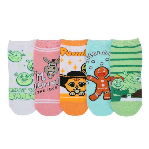 Picture of Dreamworks Shrek Mixed Character 5 Pair Ankle Socks