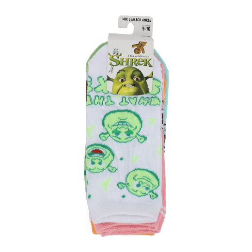 Picture of Dreamworks Shrek Mixed Character 5 Pair Ankle Socks