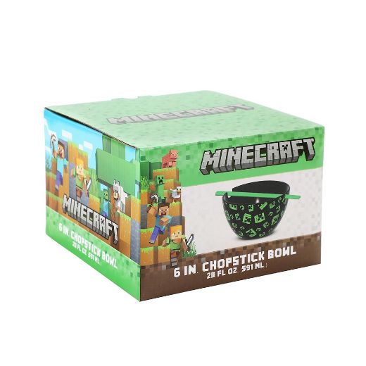 Picture of Minecraft 20 oz. Ceramic Ramen Bowl with Chopsticks