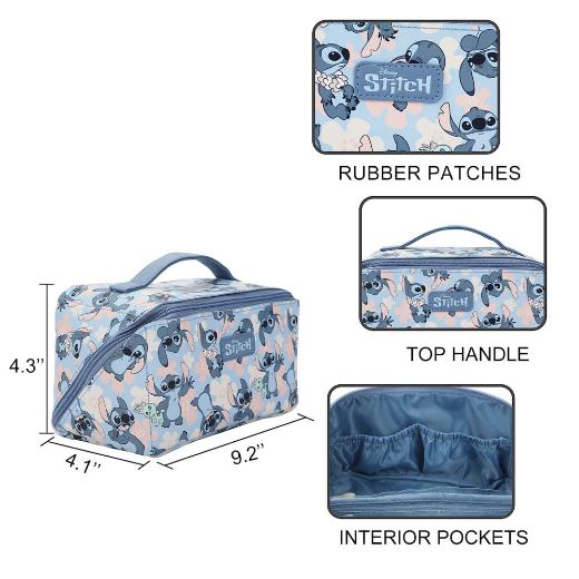Picture of Disney Stitch Floral Print Travel Cosmetic Bag