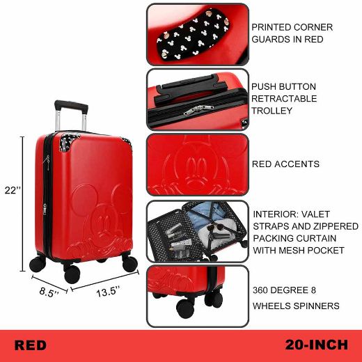 Picture of Disney Mickey Mouse Embossed 20 in. Rolling Luggage