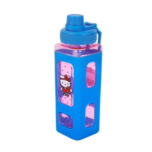 Picture of Hello KItty Hoops 24 oz. Square Plastic Water Bottle