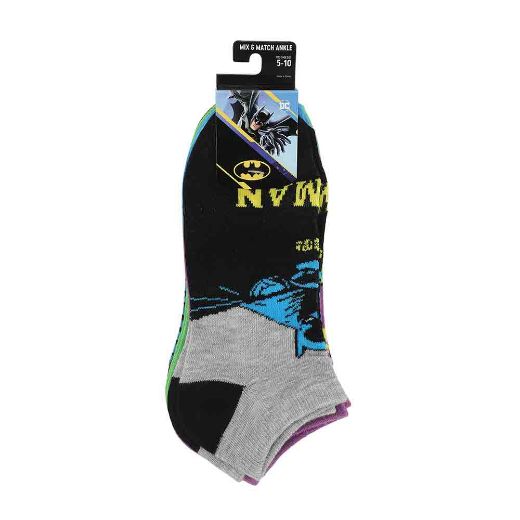 Picture of DC Comics Batman & Joker 5 Pair Ankle Socks