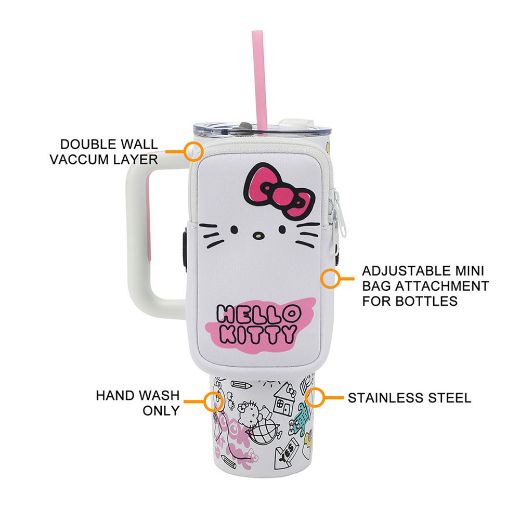 Picture of Hello Kitty Bag & 40 oz. Stainless Steel Tumbler Set