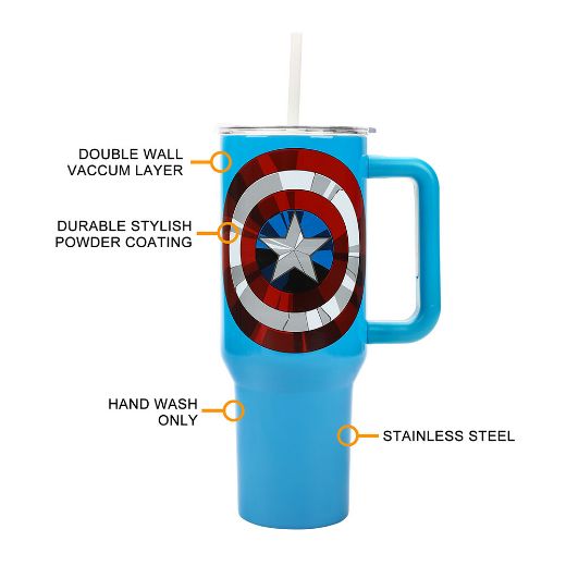 Picture of Marvel Captain America 40 oz. Stainless Steel Tumbler