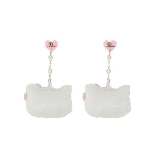 Picture of Hello Kitty Heart & Pearls Plush Earrings