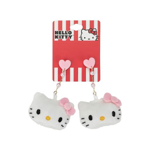 Picture of Hello Kitty Heart & Pearls Plush Earrings