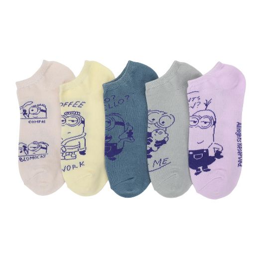 Picture of Minions Quotes 5 Pair Ankle Socks