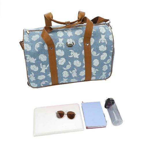 Picture of Disney Stitch Denim Rolling Duffle Travel Bag