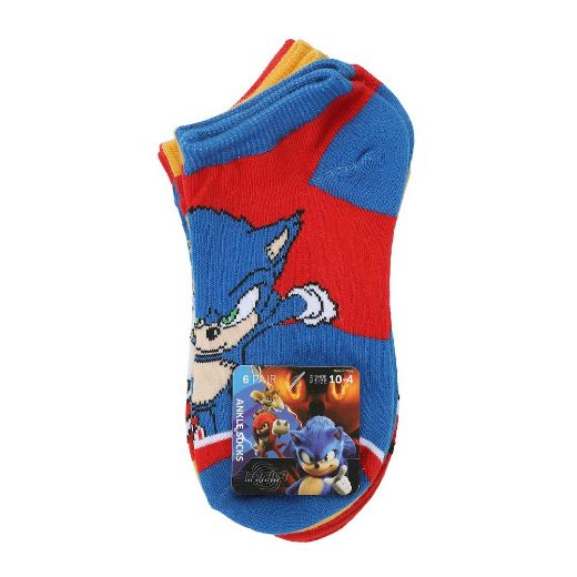 Picture of Sonic the Hedgehog Youth 6 Pair Ankle Socks