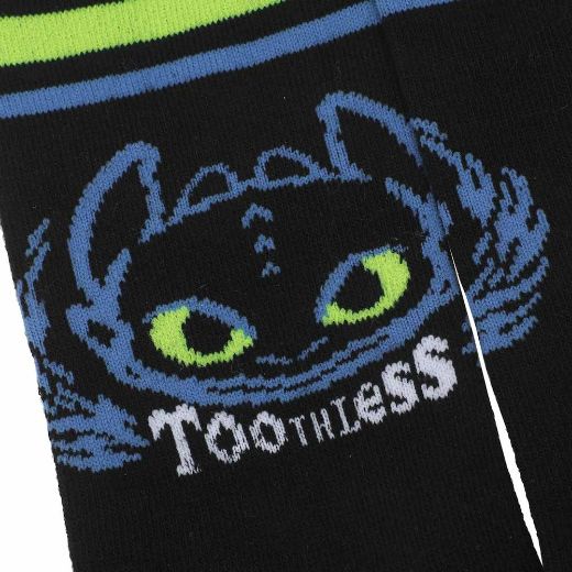 Picture of How To Train Your Dragon Toothless Adult 3 Pair Crew Socks