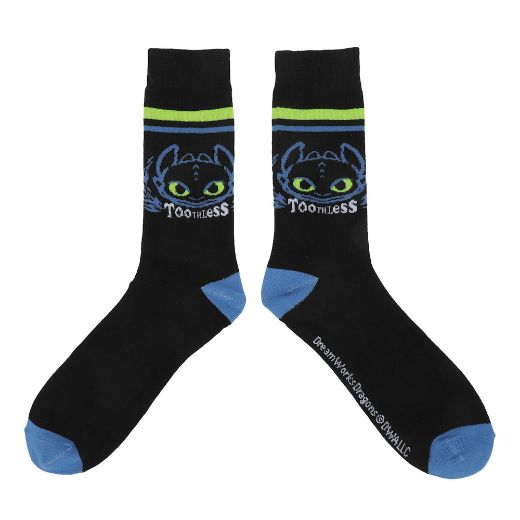 Picture of How To Train Your Dragon Toothless Adult 3 Pair Crew Socks