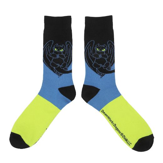Picture of How To Train Your Dragon Toothless Adult 3 Pair Crew Socks