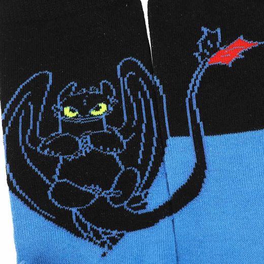 Picture of How To Train Your Dragon Toothless Adult 3 Pair Crew Socks