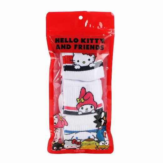 Picture of Hello Kitty and Friends 3 Pair Quarter Crew Socks Set