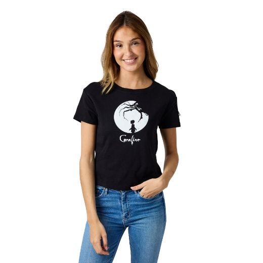 Picture of Coraline Silhouette Juniors Cropped Baby Tee