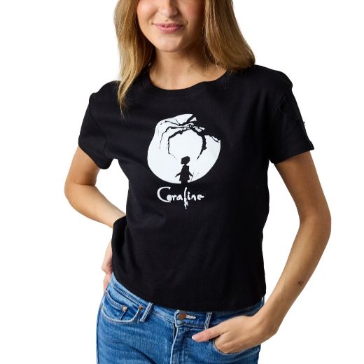Picture of Coraline Silhouette Juniors Cropped Baby Tee