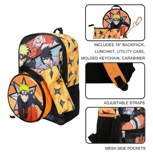 Picture of Naruto Shippuden AOP Youth 5 pc Backpack Set