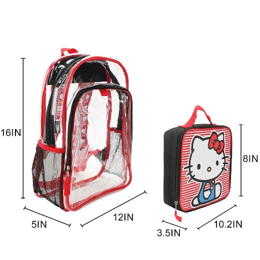 Picture of Hello Kitty Youth 5 pc Transparent Backpack Set