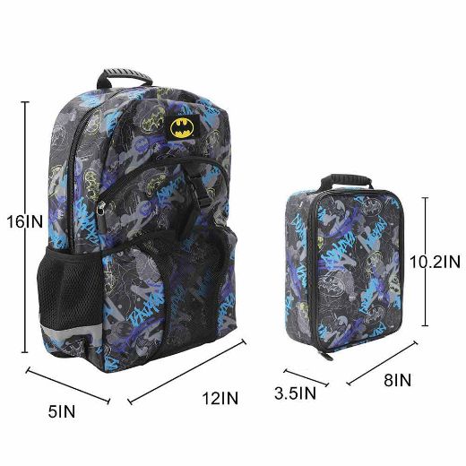 Picture of DC Comics Batman AOP Youth Lunch Kit & Backpack Set