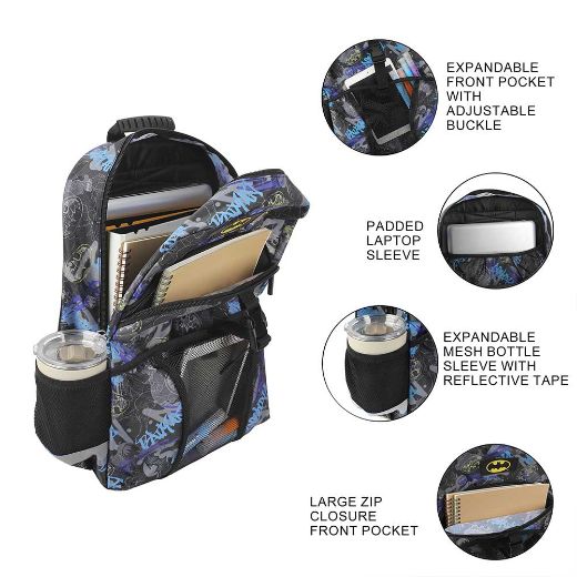 Picture of DC Comics Batman AOP Youth Lunch Kit & Backpack Set