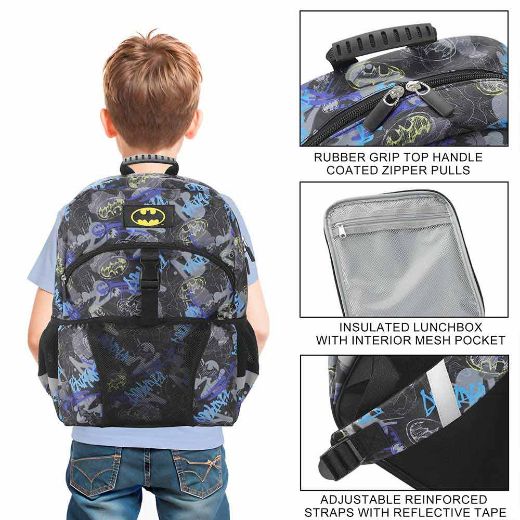 Picture of DC Comics Batman AOP Youth Lunch Kit & Backpack Set