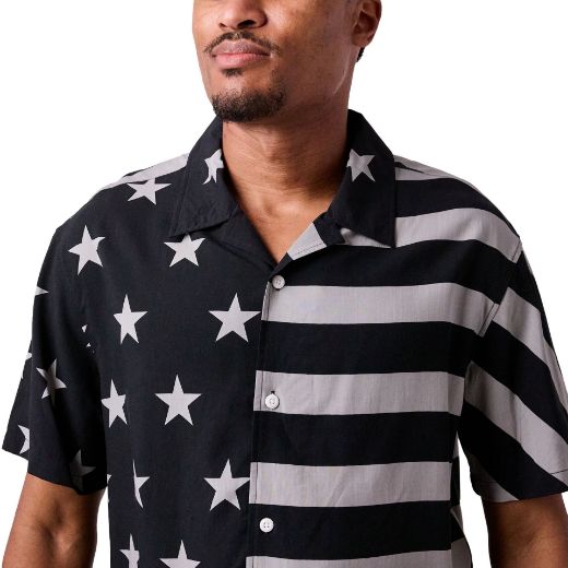 Picture of Bioworld American Flag AOP Woven Button UP