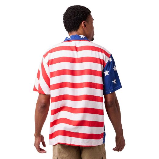 Picture of Bioworld American Flag AOP Woven Button UP