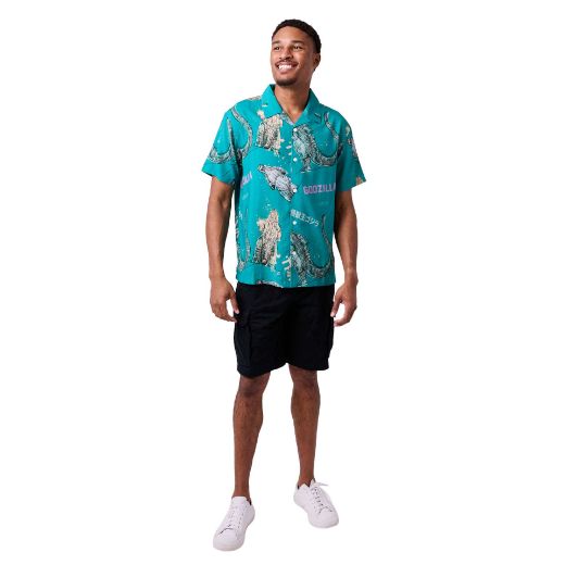 Picture of Godzilla AOP Woven Button Up