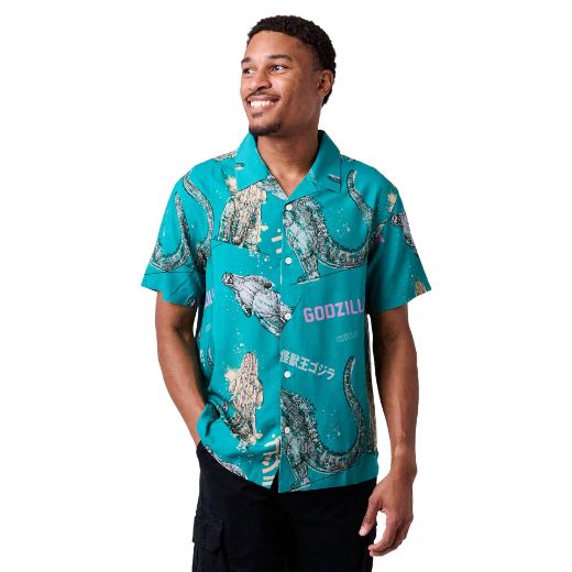 Picture of Godzilla AOP Woven Button Up
