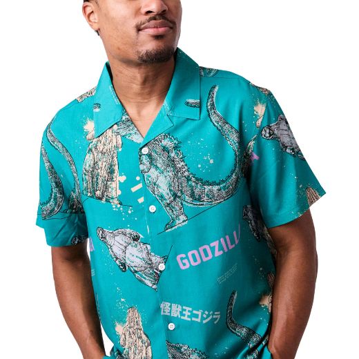 Picture of Godzilla AOP Woven Button Up