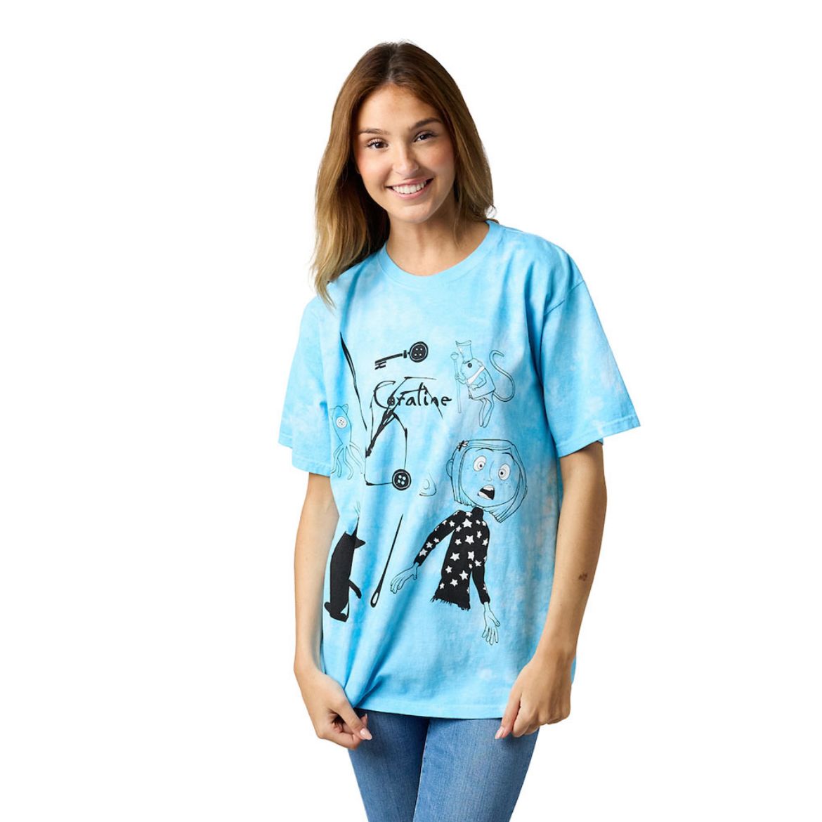Picture of Coraline Characters Mineral Washed Junior's Tee