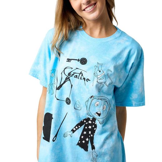 Picture of Coraline Characters Mineral Washed Junior's Tee